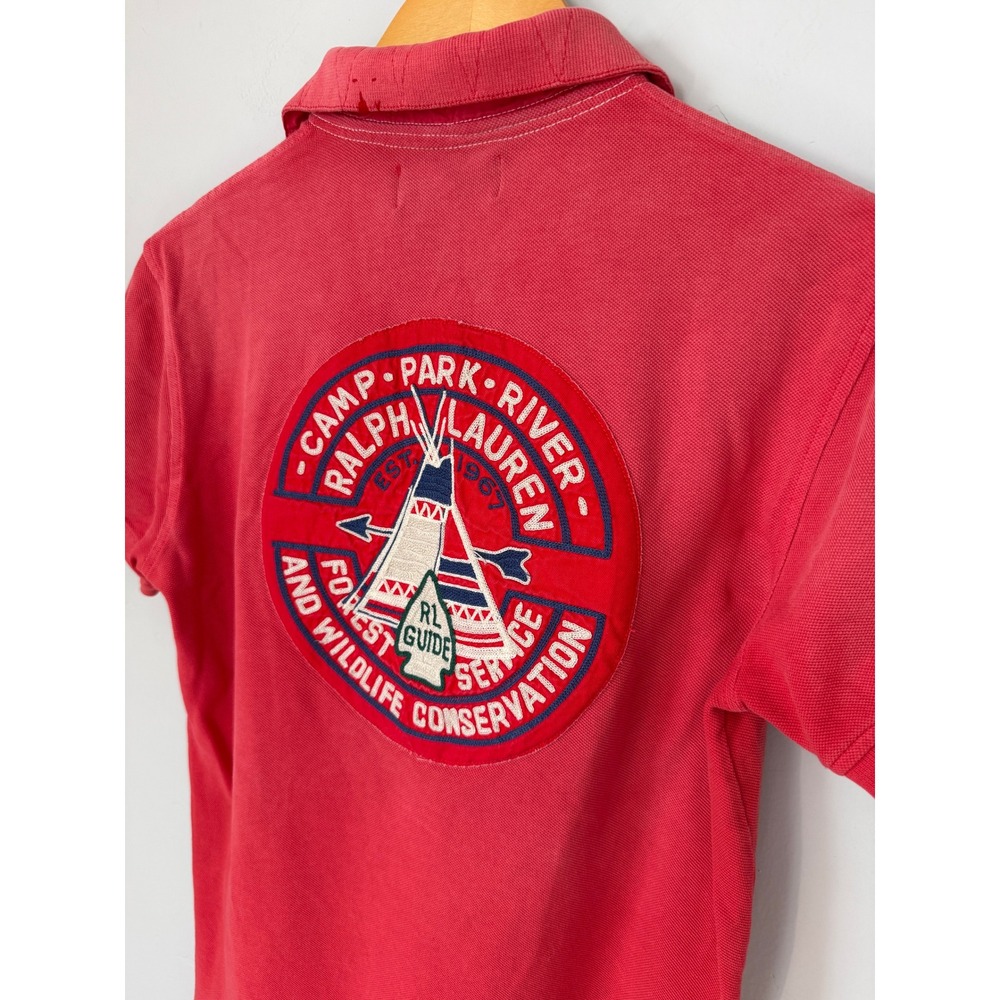 Polo Ralph Lauren Mens Custom Fit Red Canyon Trail Guide Graphic Polo Shirt S